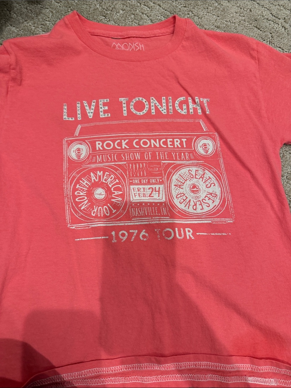 Modish Kids' Coral 'Live Tonight' Graphic Tee